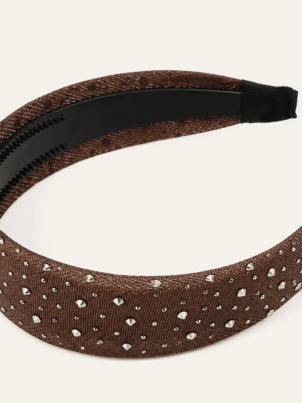 Brown Studded Padded Headband